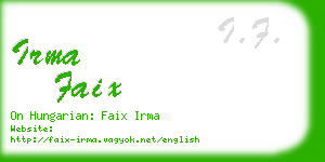 irma faix business card